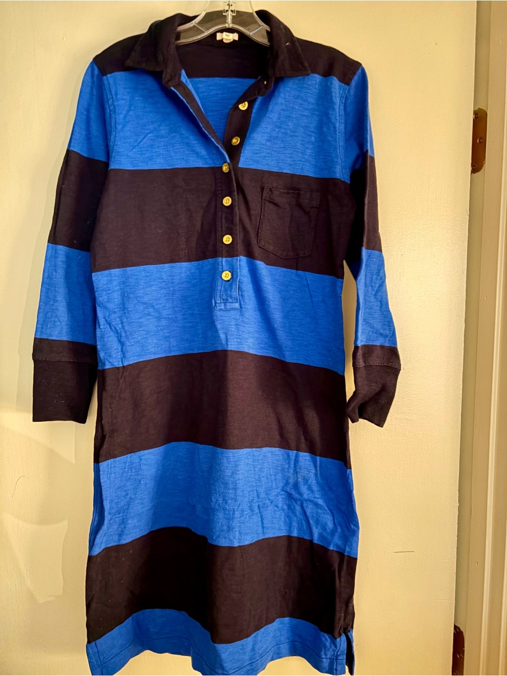 Vintage A&F Blue and Navy Rugby Striped Dress